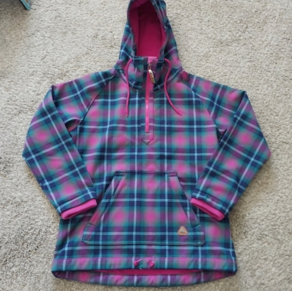 Burton Flannorak Dryride Pullover Jacket Hoodie L womens